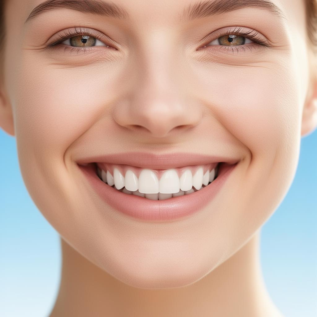 Bright confident smile after professional whitening